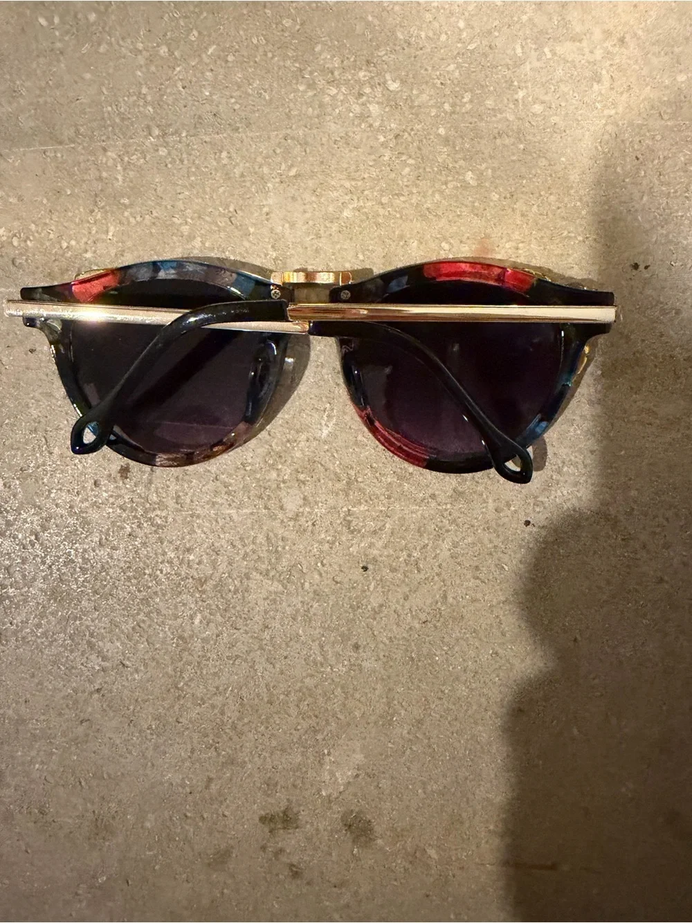 Embellished Round Sunglasses with Multicolor Frame